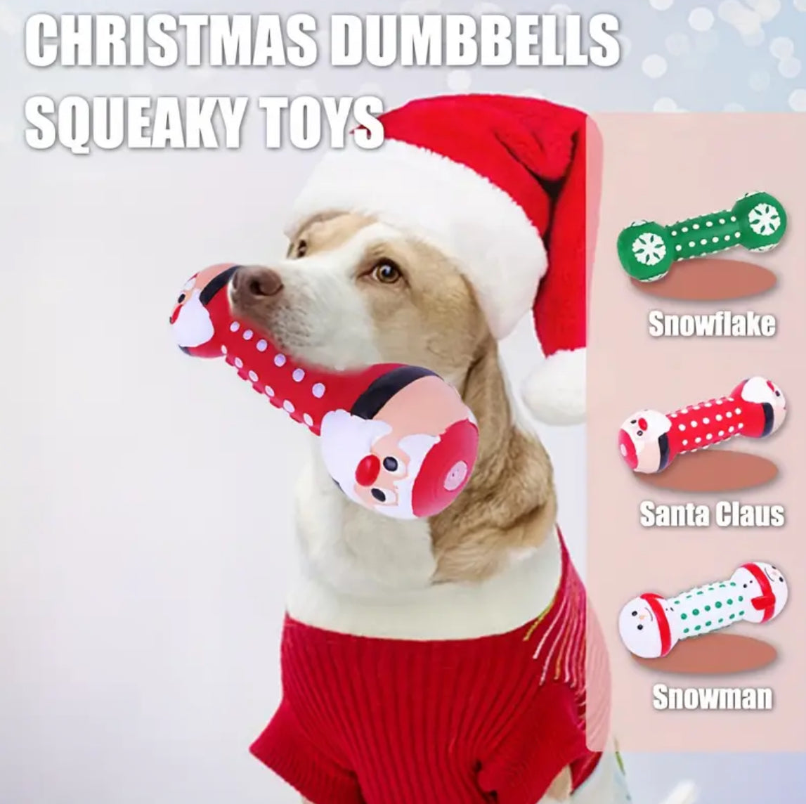 Christmas series dog squeaky dumbbells
