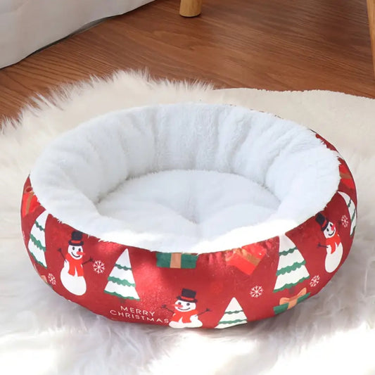 Christmas Round Pet Bed