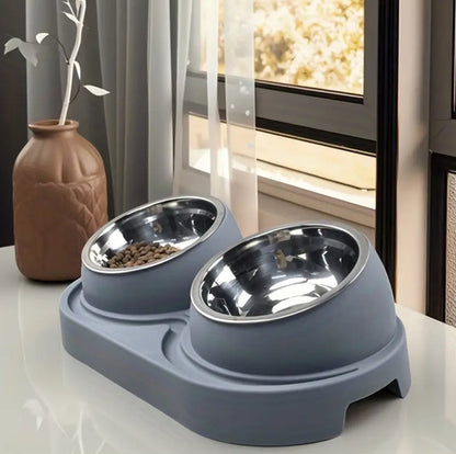 Elevated Double Pet Food & Water Bowl