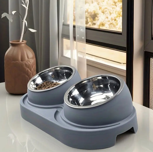 Elevated Double Pet Food & Water Bowl