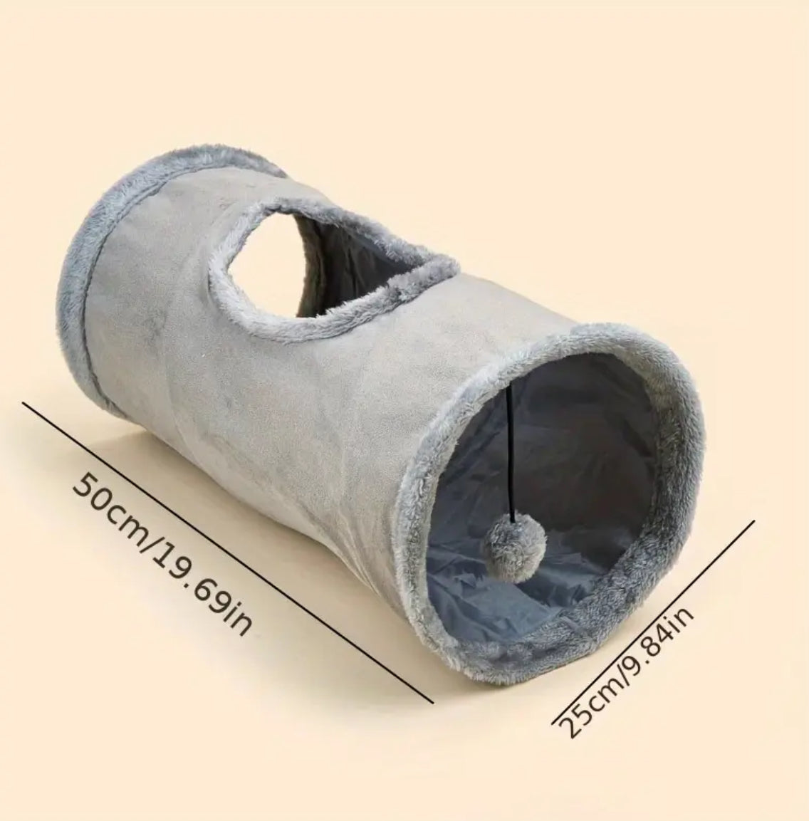 Foldable Plush Cat Tunnel