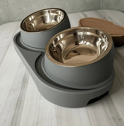 Elevated Double Pet Food & Water Bowl
