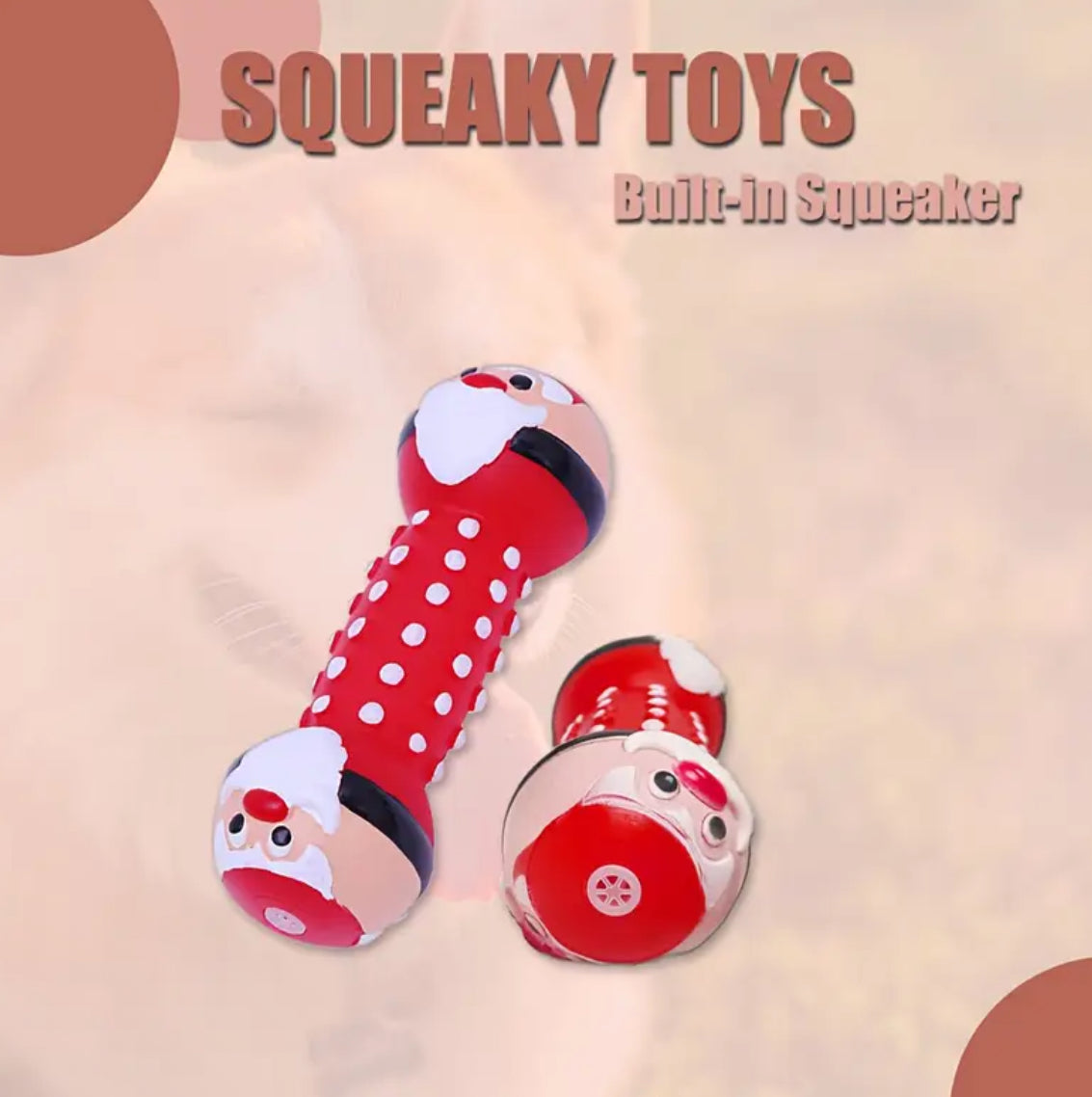 Christmas series dog squeaky dumbbells