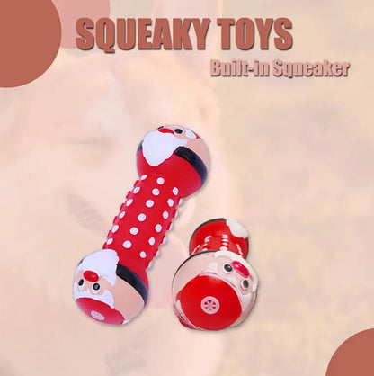 Christmas series dog squeaky dumbbells