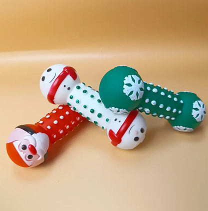 Christmas series dog squeaky dumbbells