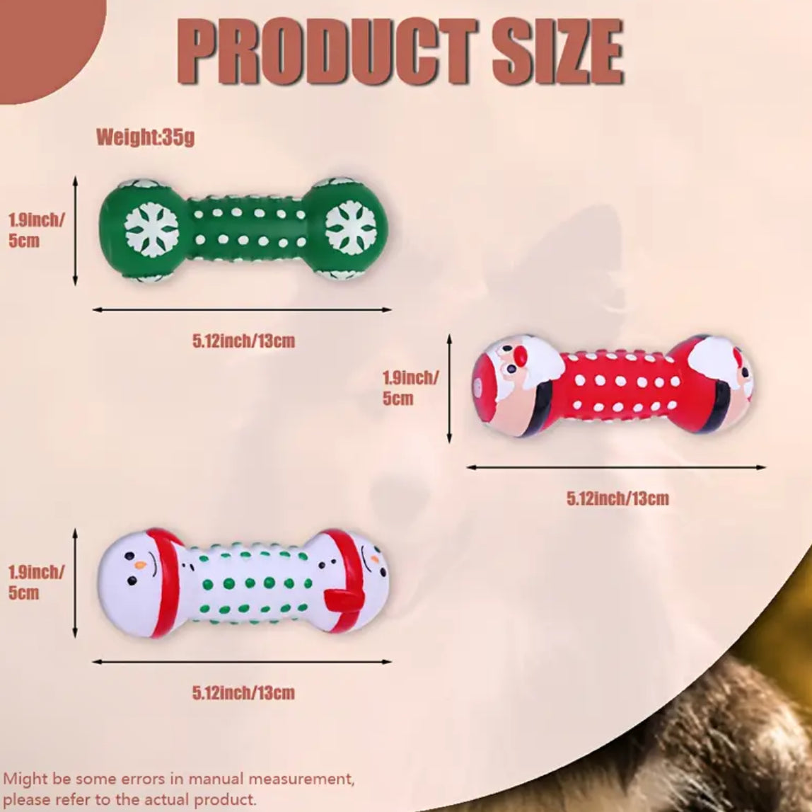 Christmas series dog squeaky dumbbells