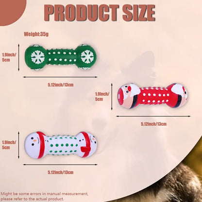 Christmas series dog squeaky dumbbells