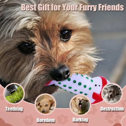 Christmas series dog squeaky dumbbells