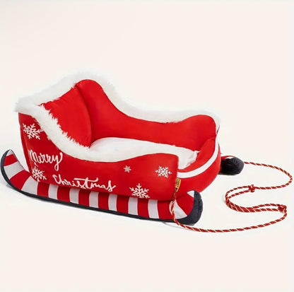 Christmas Plush Sled Dog/Cat Bed