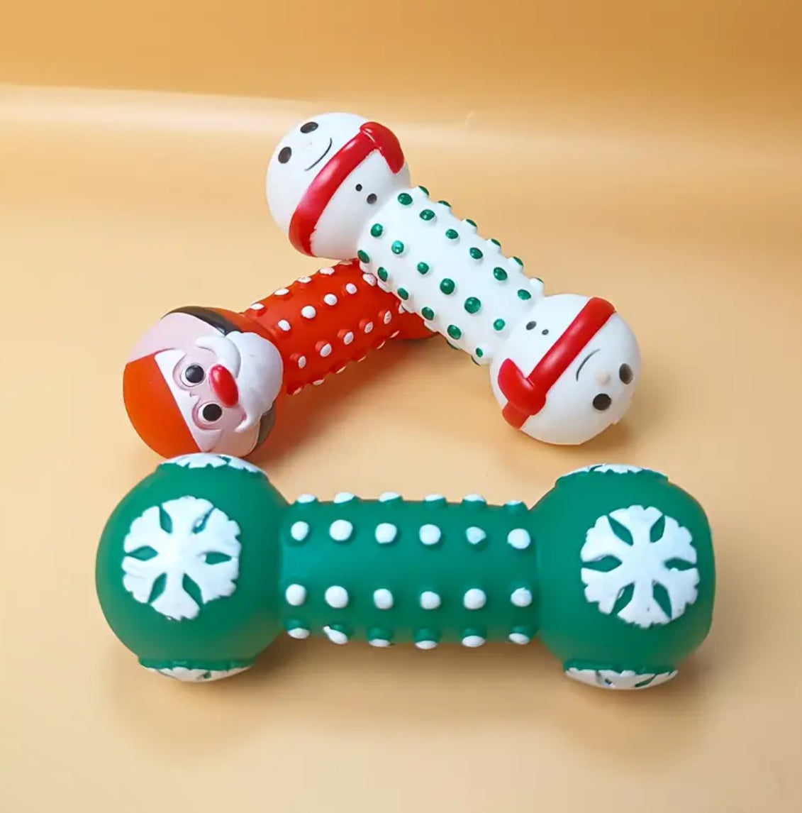 Christmas series dog squeaky dumbbells