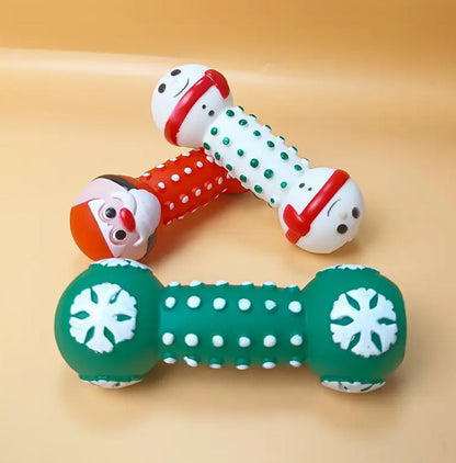 Christmas series dog squeaky dumbbells