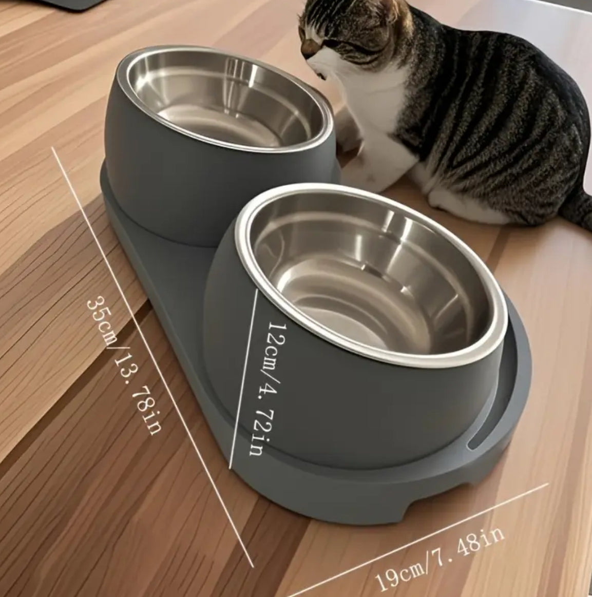 Elevated Double Pet Food & Water Bowl