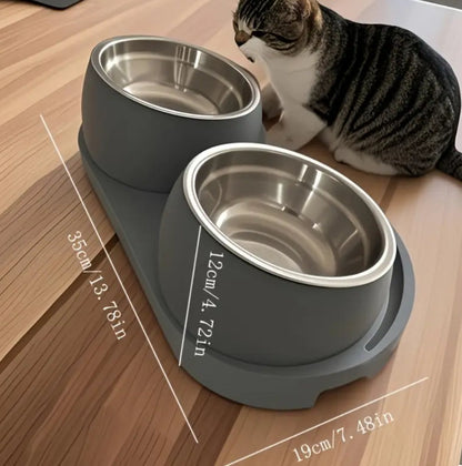 Elevated Double Pet Food & Water Bowl