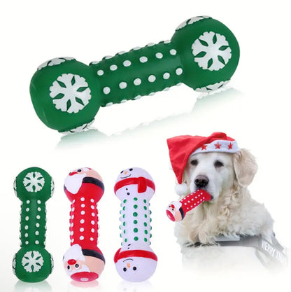 Christmas series dog squeaky dumbbells